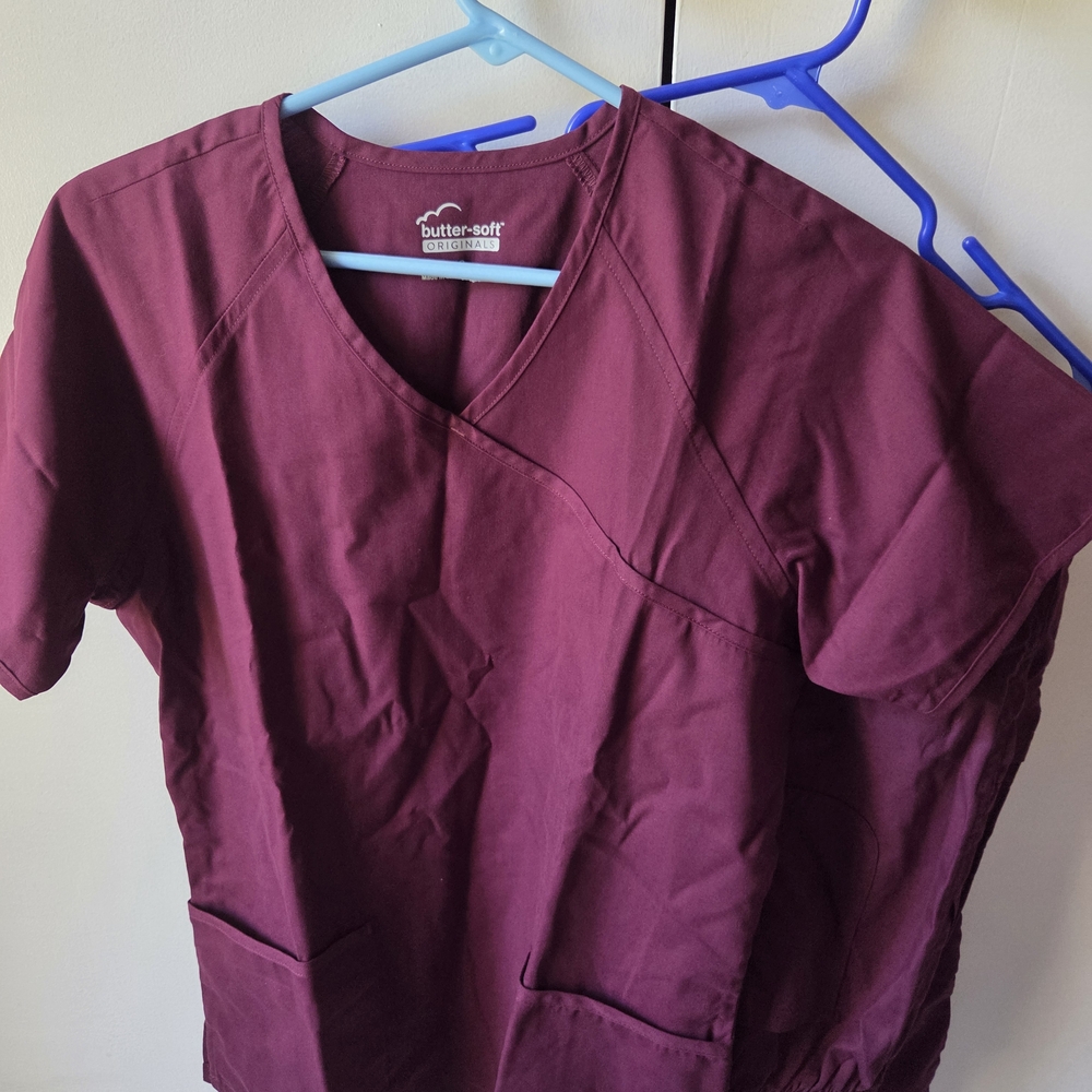 Butter Women's Deep Burgundy Short Sleeve Top